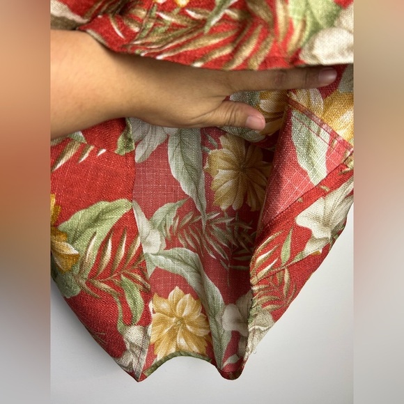 VTG Y2K TravelSmith Shirt Women M Floral Hawaiian Print Button Up Boho colored - Picture 6 of 11